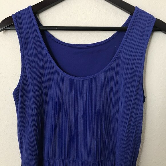 Donna Ricco New York Sleeveless Accordion Pleats High Low Cocktail Dress - Picture 4 of 13